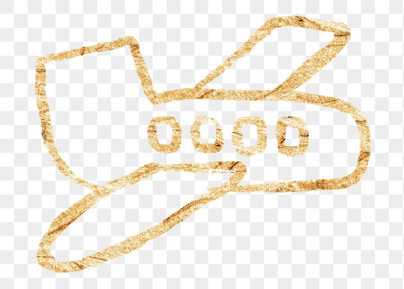 Airplane png sticker, gold glittery | Free PNG Illustration - rawpixel