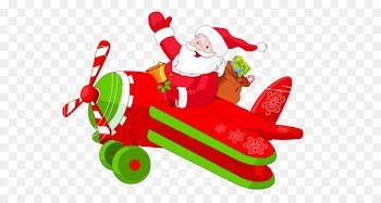 Airplane Santa Claus Christmas Clip art - Santa with Airplane PNG Clipart 