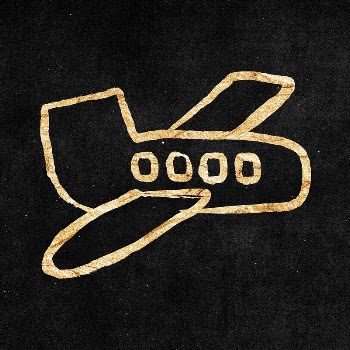 Airplane sticker, gold aesthetic doodle | Free PSD Illustration - rawpixel