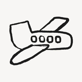 Airplane sticker, vehicle doodle in black | Free PSD Illustration - rawpixel