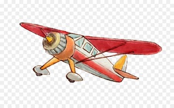 Airplane Watercolor painting Download - Hand-drawn illustration airplane 