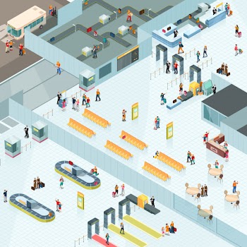 Airport isometric design Free Vector