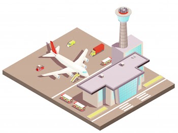 Airport isometric Free Vector