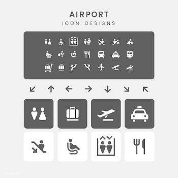 Airport service signs vector set | Free stock vector - 538328