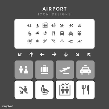 Airport service signs vector set | Free stock vector - 538345