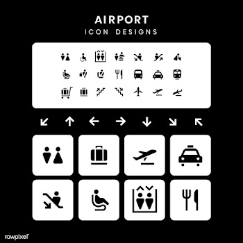 Airport service signs vector set | Free stock vector - 538356