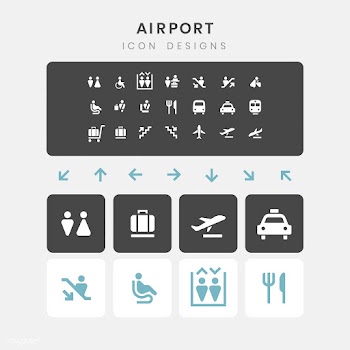 Airport service signs vector set | Free stock vector - 538368