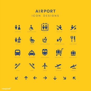 Airport service signs vector set | Free stock vector - 538379