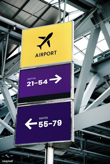 Airport sign mockups for airline logos | Free stock psd mockup - 534787