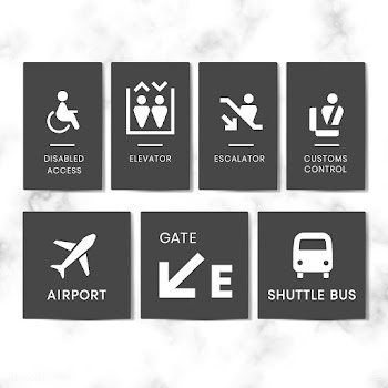 Airport signs icon vector set | Free stock vector - 538323