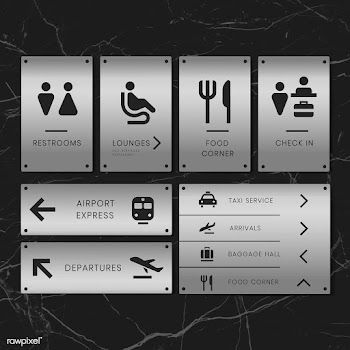 Airport signs icon vector set | Free stock vector - 538364
