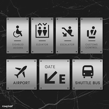 Airport signs icon vector set | Free stock vector - 538365