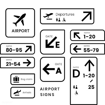 Airport signs icon vector set | Free stock vector - 538373