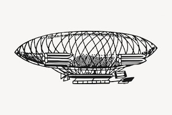 Airship, vintage transportation clipart vector. | Free Vector Illustration - rawpixel