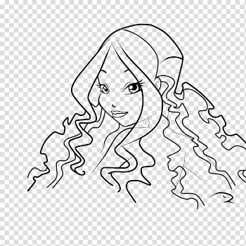 Aisha line art transparent background PNG clipart