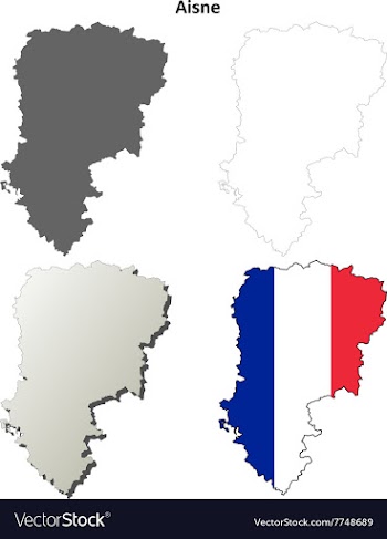 Aisne Picardy outline map set vector image