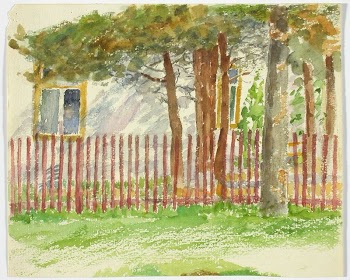 Aita ja puita, joiden takana | Free Photo - rawpixel