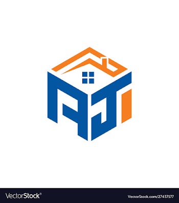 Aj home abstract polygonal letter logo vector image