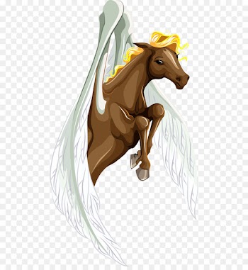 Akhal-Teke Gallop Mane Illustration - Pegasus painted 