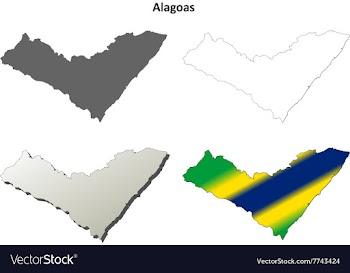 Alagoas blank outline map set vector image