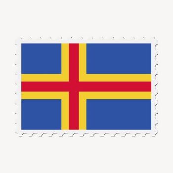 Aland flag clipart, postage stamp | Free Vector - rawpixel