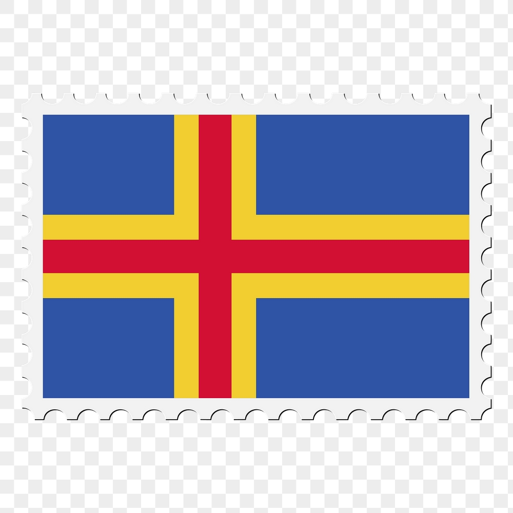 Aland flag png sticker, postage | Free PNG - rawpixel