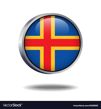 aland islands flag button