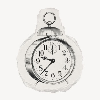 Alarm clock drawing, ripped paper, | Free PSD Illustration - rawpixel