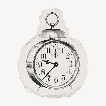 Alarm clock drawing, torn paper, | Free Photo Illustration - rawpixel
