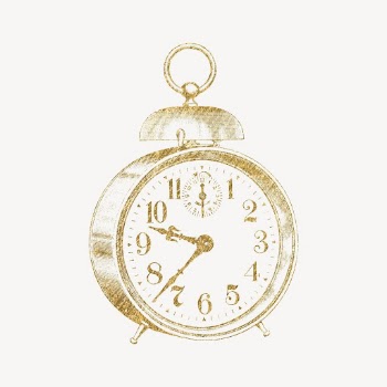 Alarm clock gold sticker, aesthetic | Free Vector Illustration - rawpixel