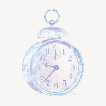 Alarm clock holographic clipart, aesthetic | Free Vector Illustration - rawpixel
