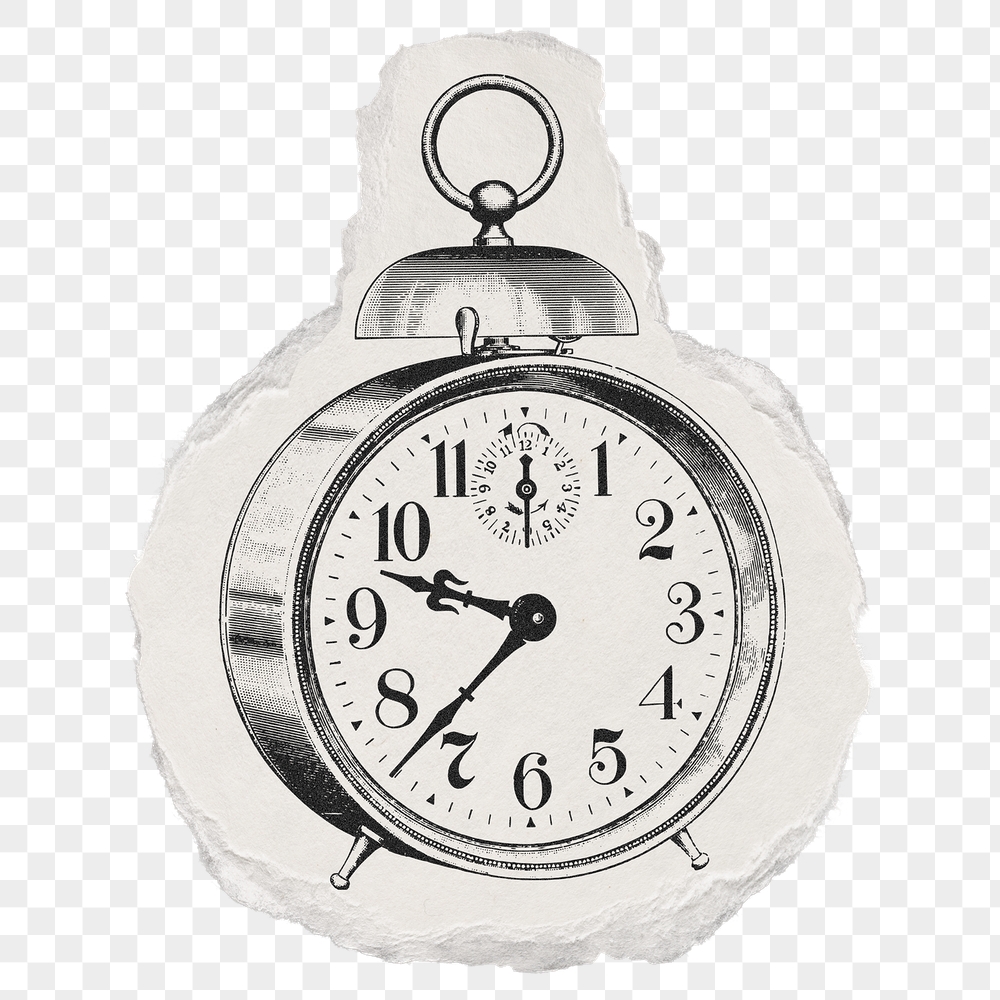 Alarm clock png sticker, ripped | Free PNG Illustration - rawpixel