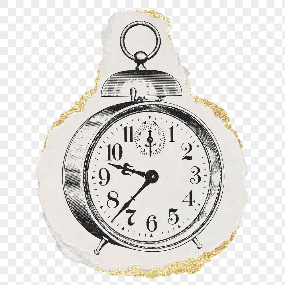 Alarm clock png sticker, ripped | Free PNG Illustration - rawpixel