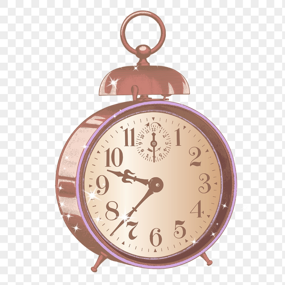 Alarm clock png sticker, sparkly | Free PNG Illustration - rawpixel