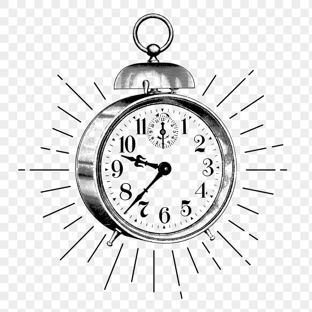 Alarm clock png sticker, vintage | Free PNG Illustration - rawpixel