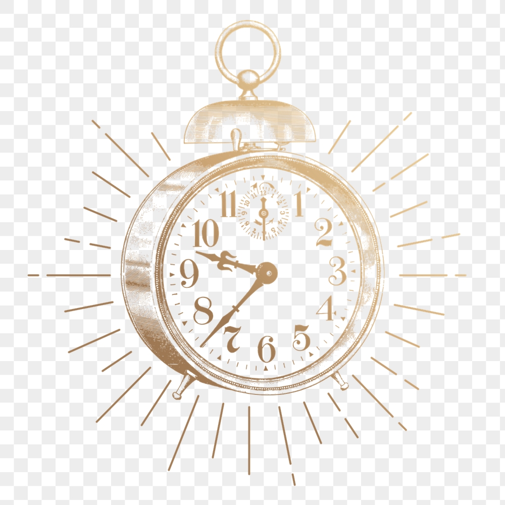 Alarm clock png sticker, vintage | Free PNG Illustration - rawpixel