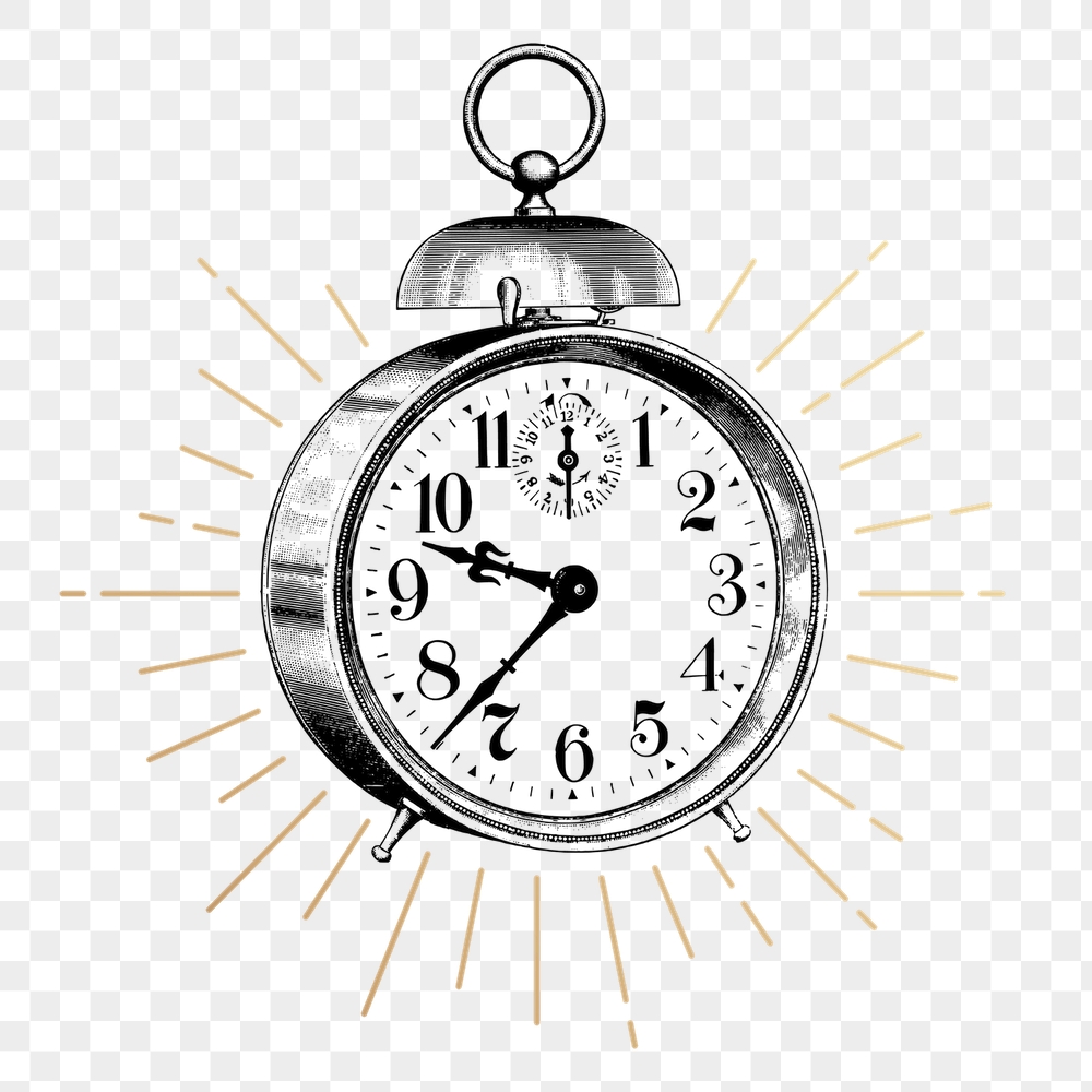Alarm clock png sticker, vintage | Free PNG Illustration - rawpixel