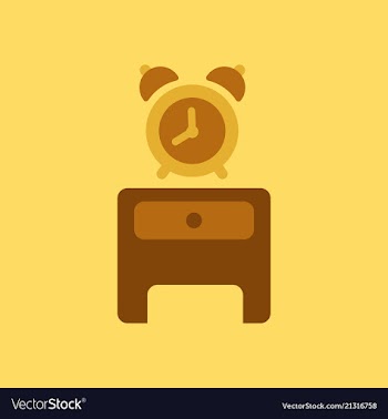 Alarm clock red wake-up time isolated in flat vector image