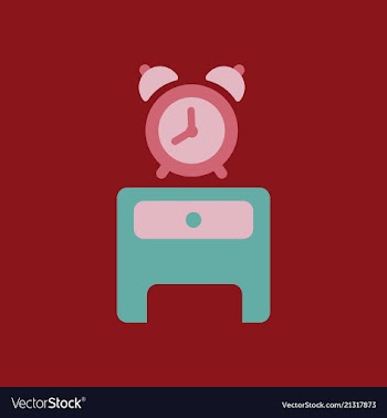 Alarm clock red wake-up time isolated in flat vector image