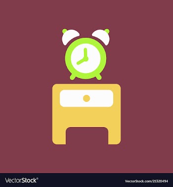 Alarm clock red wake-up time isolated in flat vector image