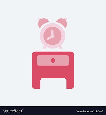 Alarm clock red wake-up time isolated in flat vector image