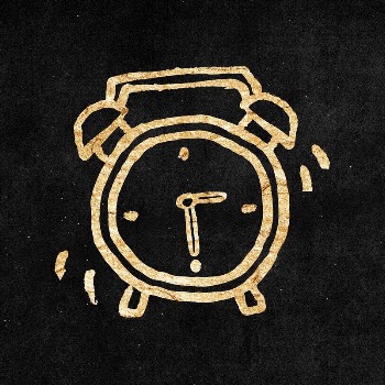 Alarm clock sticker, gold aesthetic | Free PSD Illustration - rawpixel