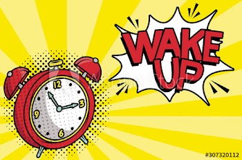 alarm clock wake up pop art style