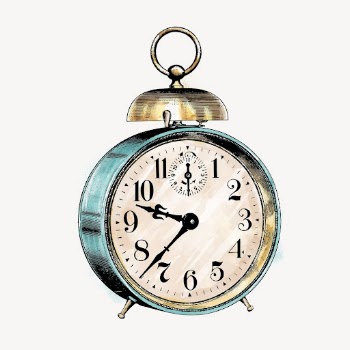 Alarm clock watercolor sticker, object | Free Vector Illustration - rawpixel