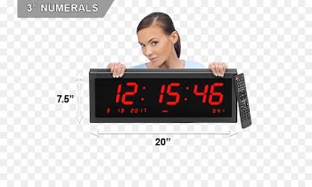 Alarm Clocks Large Calendar Multi-Alarm with Seconds Display for Desk or Wall Symple Stuff Super Large Calendar LED Clock Symple Stuff Display device - large led clock with date 