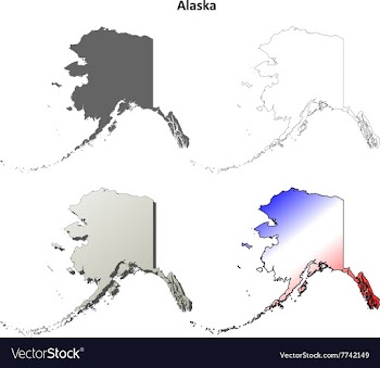 Alaska outline map set vector image