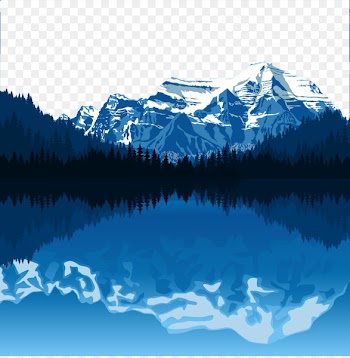 Alaska Range Landscape Mountain Illustration - Lake Forest Snow Mountain 
