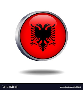 albania flag button