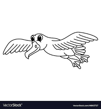 albatross cartoon coloring page for kids