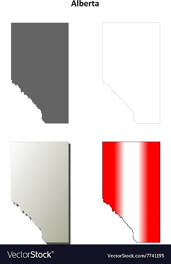 Alberta blank outline map set vector image